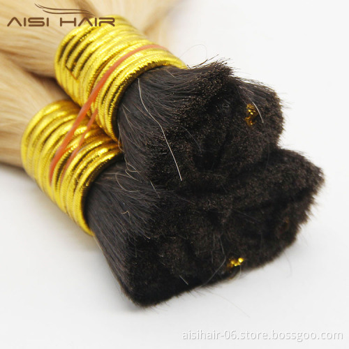 Aisi Hair Unwefted Bulk Hair for Braiding 100% Unprocessed Raw Peruvian Human Hair Bulk